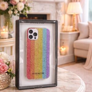 Coach Rainbow Glitter iPhone Case
